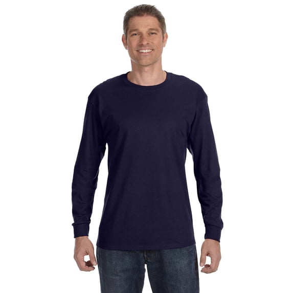 Gildan Heavy Cotton 5.3 oz. Long-Sleeve Men T-Shirt Navy Small