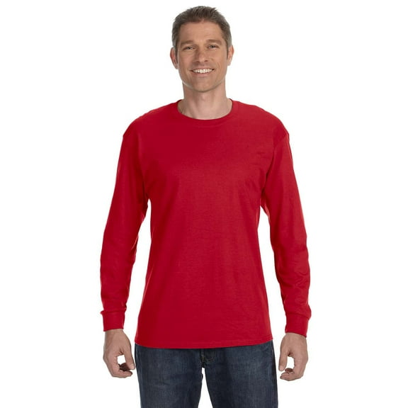 Gildan Heavy Cotton 5.3 oz. Long-Sleeve Men T-Shirt Red 2X-Large