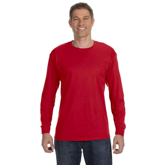Gildan Heavy Cotton 5.3 oz. Long-Sleeve Men T-Shirt Red 3X-Large