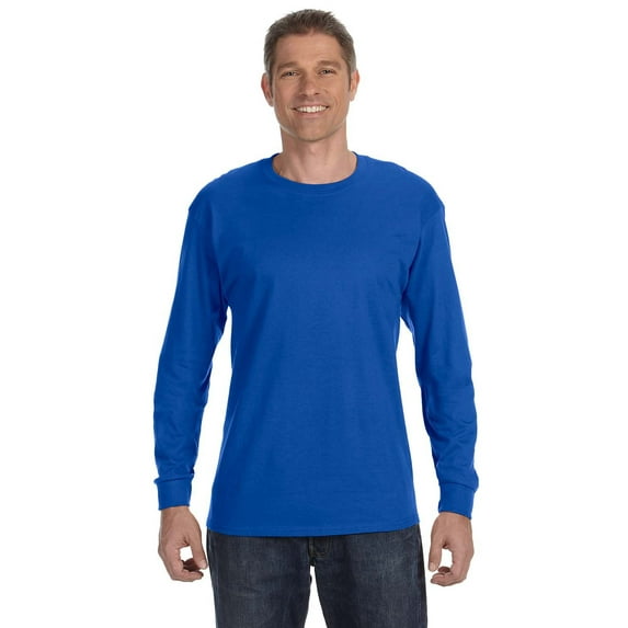 Gildan Heavy Cotton 5.3 oz. Long-Sleeve Men T-Shirt Royal 2X-Large