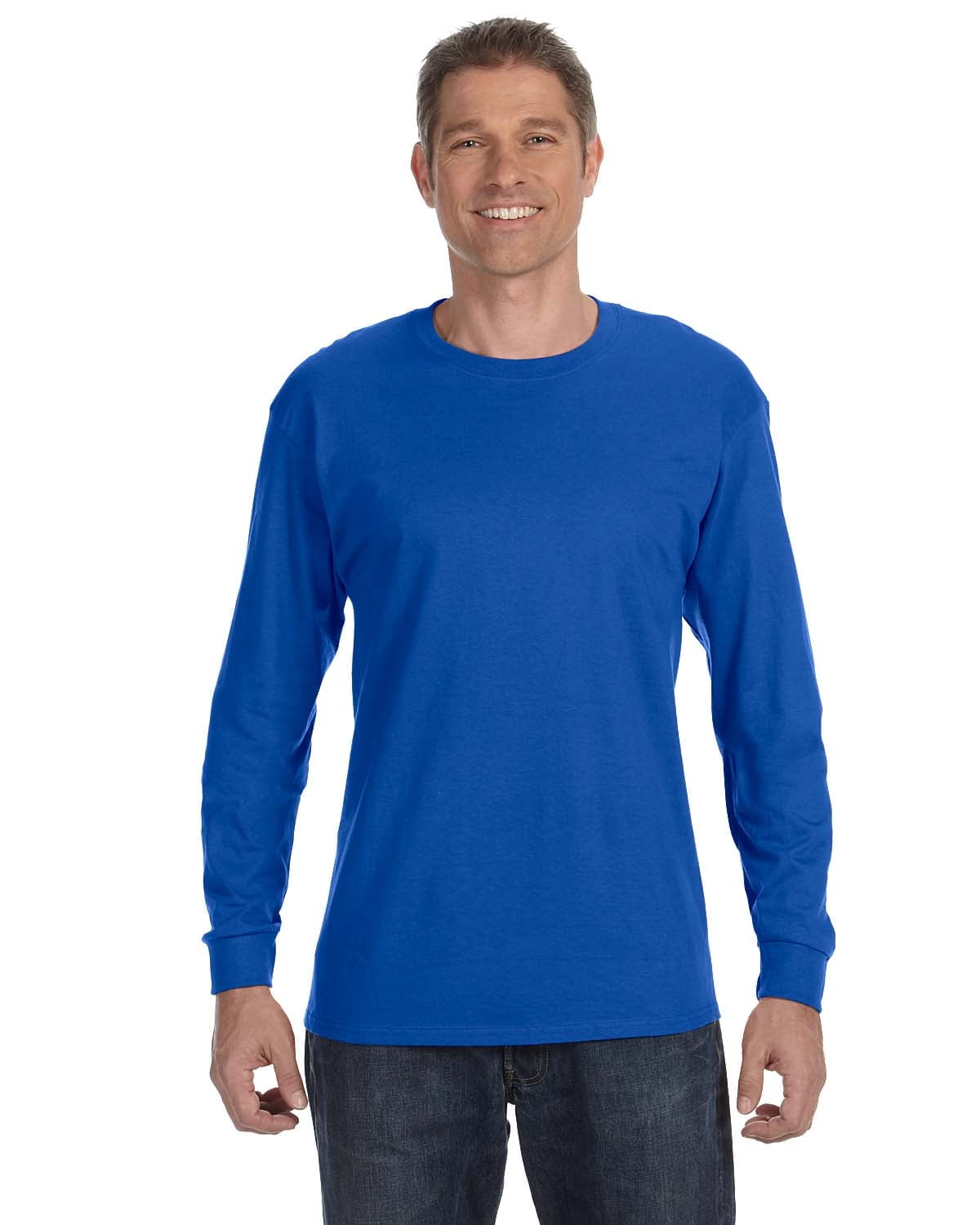Gildan Heavy Cotton Long Sleeve T-Shirt - Carolina Blue, Men's Basic Tee - View #5