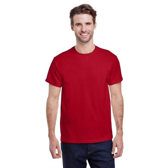 Gildan Heavy Cotton Crewneck T-Shirt, Short Sleeve Classic Fit Tee for Men, Red, XL