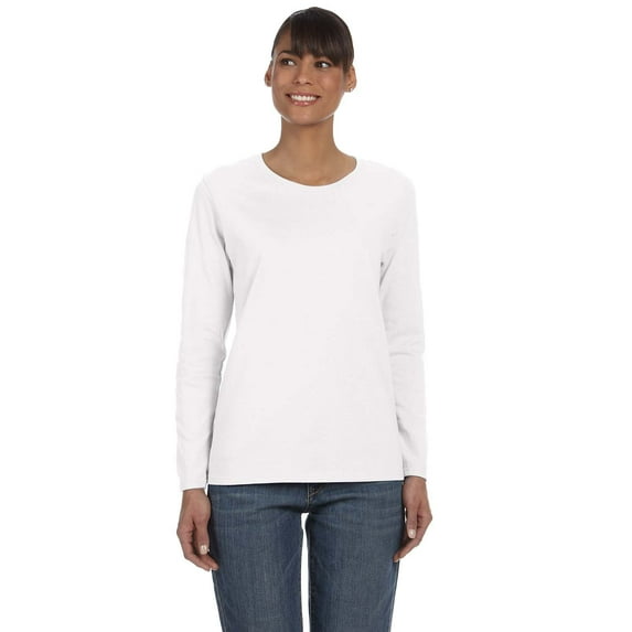 Gildan - Heavy Cotton Women’s Long Sleeve T-Shirt - 5400L, 3X, White