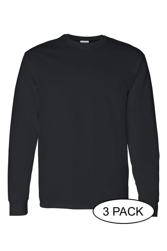 - Heavy Cotton™ Long Sleeve T-Shirt - 5400 - 3 Pack - Multi-Pack - Black
