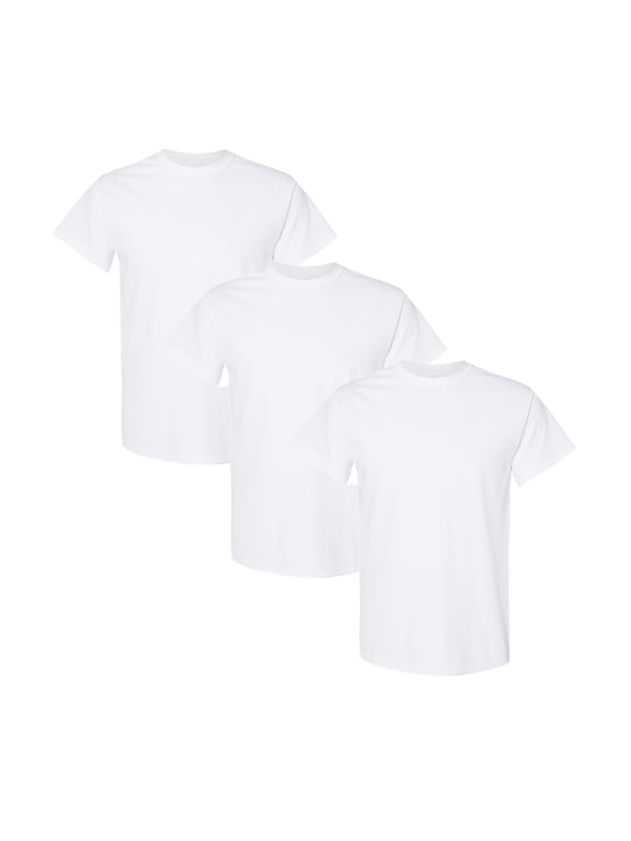- Heavy Cotton Men's T-Shirt, 5.3 oz, 100% Cotton Tee, Short Sleeve Men Tees, Multipack Casual T-Shirts, Value Pack Summer Bulk T, Color- White, Pack Of 3 | Size Medium