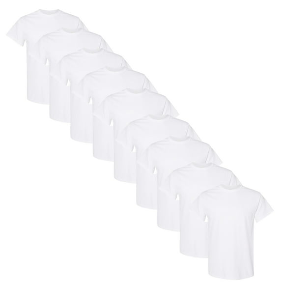 Gildan- Heavy Cotton Men's T-Shirt, 5.3 oz, 100% Cotton Tee, Short Sleeve Men Tees, Multipack Casual T-Shirts, Value Pack Summer Bulk T, Color- White, Pack Of 9 | Size Small