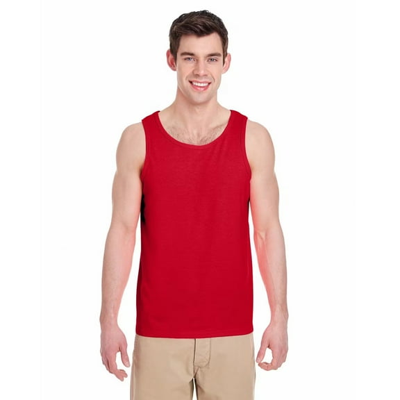 Gildan Heavy Cotton Men's Tank Top, Comfortable Sleeveless Undershirt, Classic Fit, Red, Size-XL