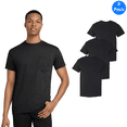 thumbnail image 1 of Gildan Heavy Cotton Pocket Short Sleeve T-Shirt for Men, Rib Collar Casual Black Tee, 3 Pack, S, 1 of 5