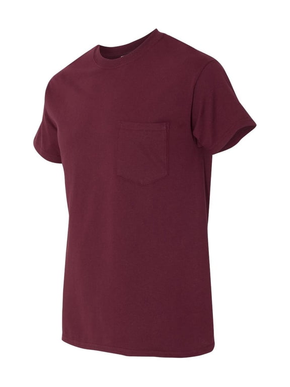 - Heavy Cotton Pocket T-Shirt - 5300 - Maroon - Size: S