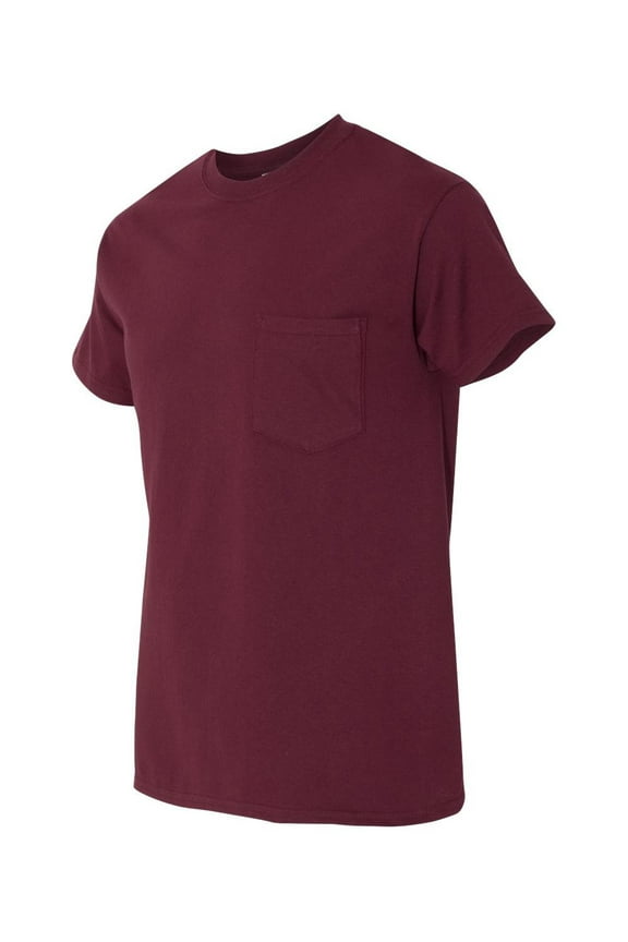 - Heavy Cotton Pocket T-Shirt - 5300 - Maroon - Size: S