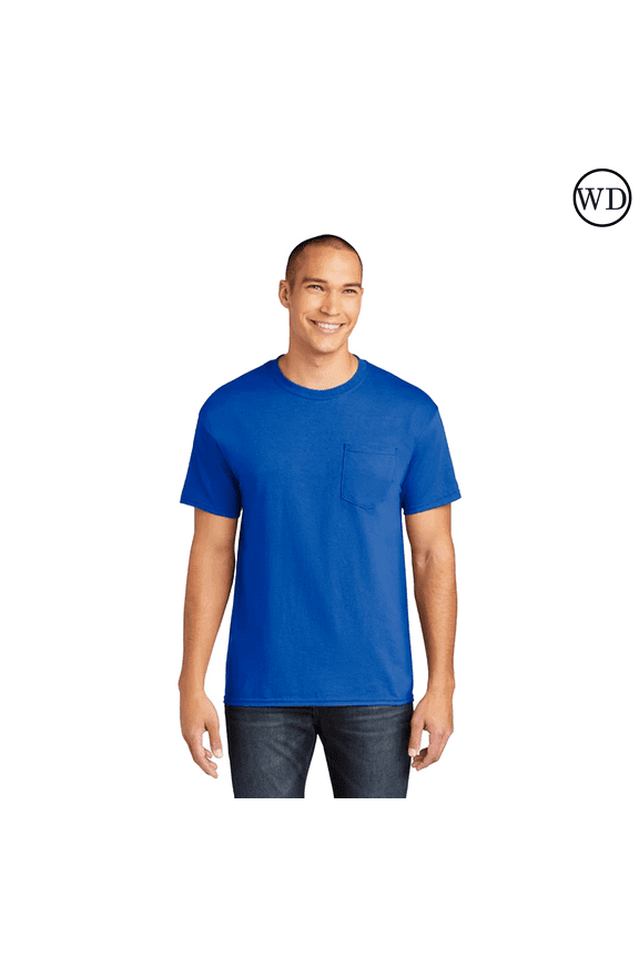 Heavy Cotton Pocket T-Shirt, Crewneck Short Sleeve Tee for Men, Workwear Shirts (Royal, XL)