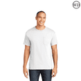 thumbnail image 1 of Gildan Heavy Cotton Pocket T-Shirt, Crewneck Short Sleeve Tee for Men, Workwear Shirts (White, S), 1 of 5