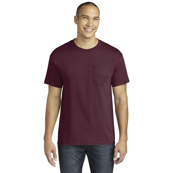 Gildan Heavy Cotton Pocket T-Shirt -GR53, Men's Classic Short Sleeve Crew T-Shirt (Maroon, XL)