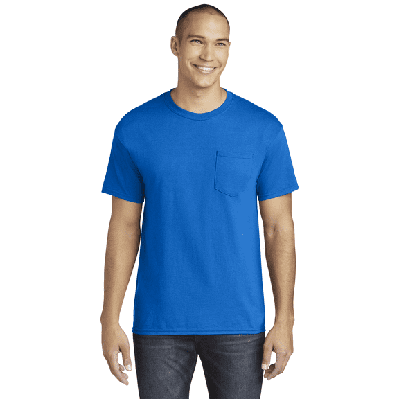 Gildan Heavy Cotton Pocket T-Shirt -GR53, Men's Classic Short Sleeve Crew T-Shirt (Royal, M)