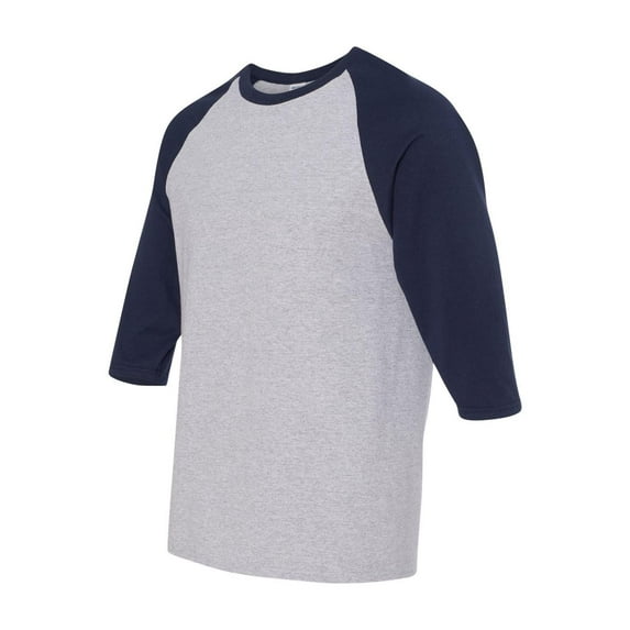Gildan - Heavy Cotton Raglan Three-Quarter Sleeve T-Shirt - 5700 - Sport Grey/ Navy