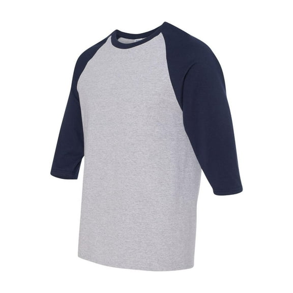 Gildan - Heavy Cotton Raglan Three-Quarter Sleeve T-Shirt - 5700 - Sport Grey/ Navy