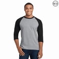 thumbnail image 1 of Gildan Heavy Cotton Raglan Three-Quarter Sleeve T-Shirt Unisex Classic fit Tee, Men's Raglan T-Shirt, Sport Grey/ Black S, 1 of 6