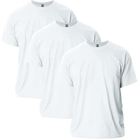 Gildan Heavy Cotton Short Sleeve Crew T-Shirt for Crafting - White, Unisex, Classic Fit, 3-Pack Blank Tees, Size L, Style G5000