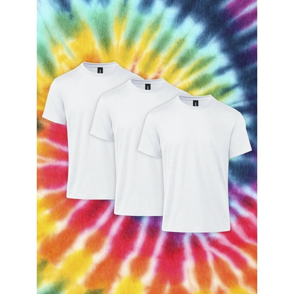 Gildan Adult Heavy Cotton Short Sleeve Crew T-Shirt 3-Pack ā White Size Medium Classic Fit Blank Tees for Tie Dye and DIY Crafts