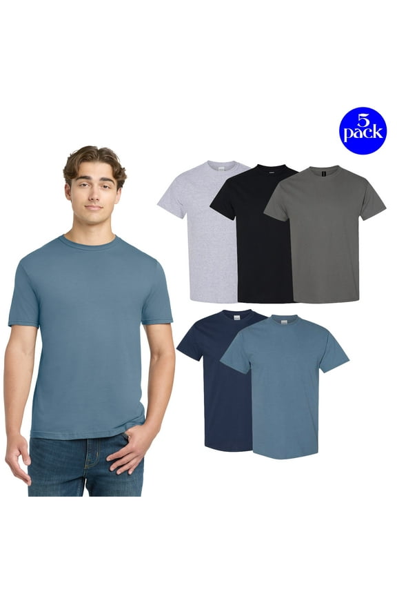 Heavy Cotton T-Shirt, Affordable T-Shirts for Everyday Wear, Mix Color, Pack of 5, M