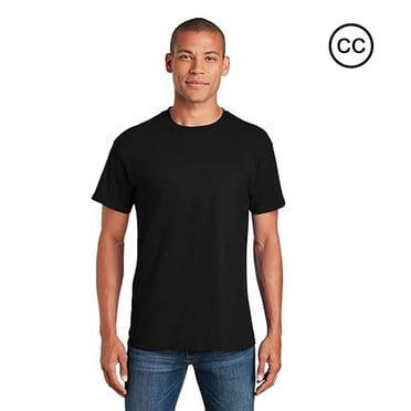 Crown Craze Heavy Cotton Tee | Men's Short Sleeve 5.3 Oz 100% Cotton Classic fit Black T Shirts, 3XL
