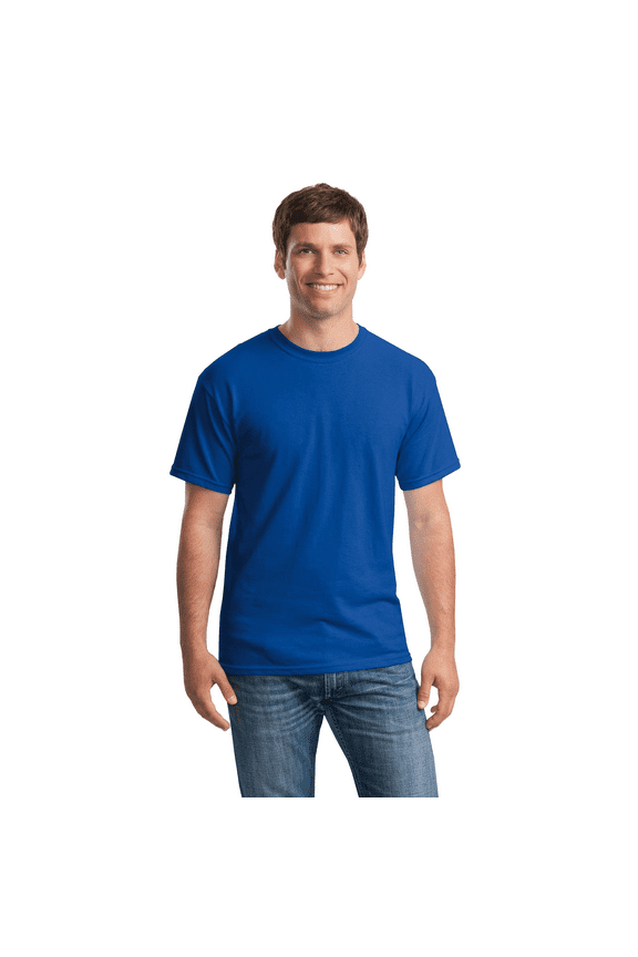 Heavy Cotton T-Shirt | Men's Short Sleeve, Crew Neck Tee | Casual and Comfortable t-shirts | Royal Color, Size: L