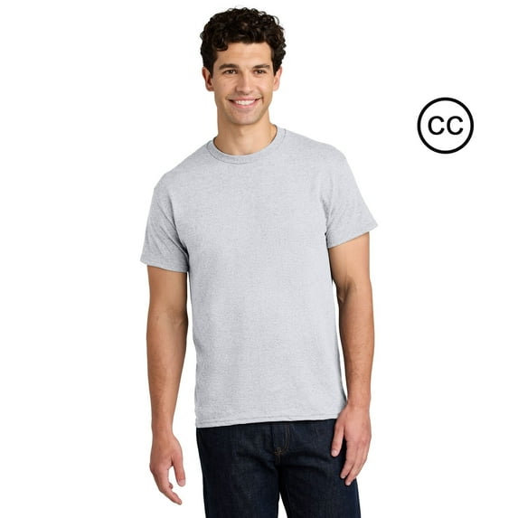 Crown Craze Heavy Cotton T-Shirt for Men | 100% Cotton Classic Fit Short Sleeve Ash Tee, M