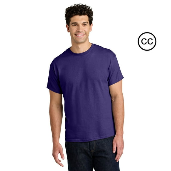 Crown Craze Heavy Cotton T-Shirt for Men | 100% Cotton Classic Fit Short Sleeve Purple Tee, 5XL