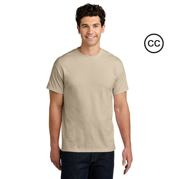 Crown Craze Heavy Cotton T-Shirt for Men | 100% Cotton Classic Fit Short Sleeve Sand Tee, S
