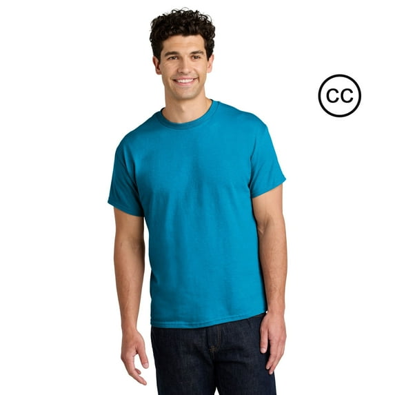 Crown Craze Heavy Cotton T-Shirt for Men | 100% Cotton Classic Fit Short Sleeve Sapphire Tee, XL