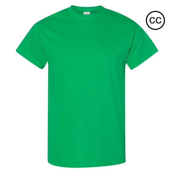 Crown Craze Heavy Cotton T-Shirt for Men | 100% Cotton Classic Fit Short Sleeve Irish Green Tee, M