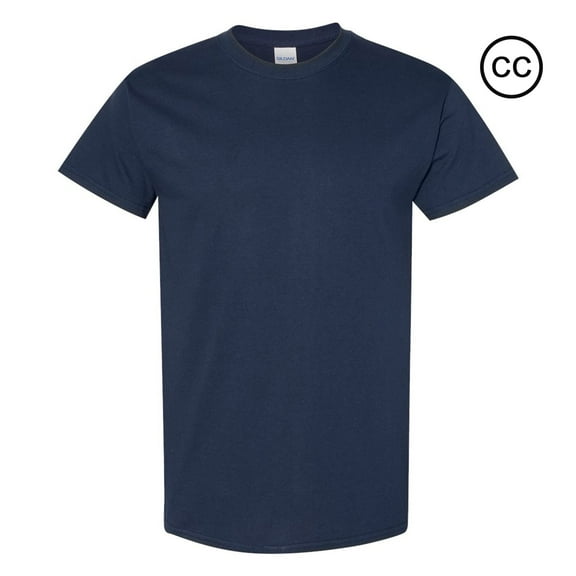 Crown Craze Heavy Cotton T-Shirt for Men | 100% Cotton Classic Fit Short Sleeve Navy Tee, 5XL