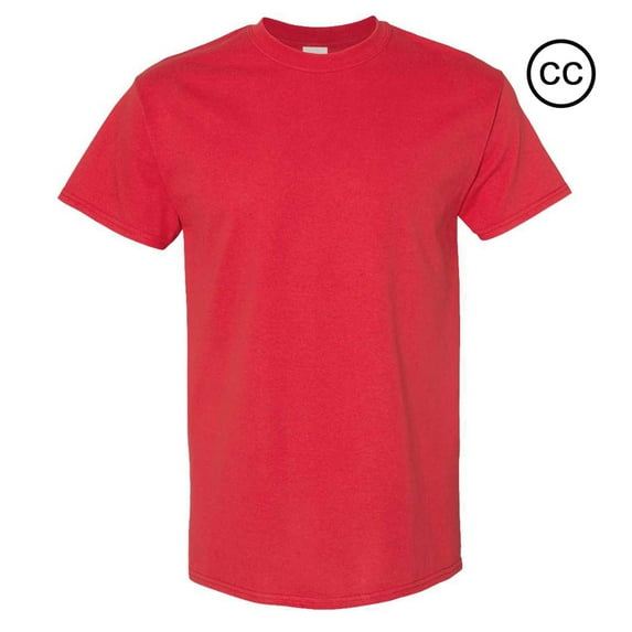 Crown Craze Heavy Cotton T-Shirt for Men | 100% Cotton Classic Fit Short Sleeve Red Tee, L