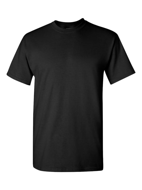 -Heavy Cotton T-Shirt- Short Sleeve | Width Rib Collar |Taped neck and shoulders |5.3 oz | Color: Black |Size: 2XL