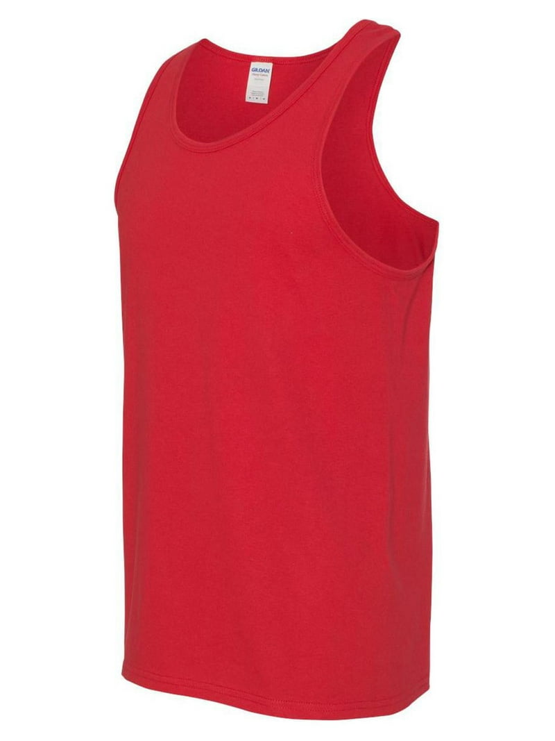 Gildan Heavy Cotton Tank Top, 5200, Red, XL, 100% Preshrunk Cotton