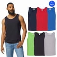 thumbnail image 1 of Gildan Heavy Cotton Tank Top for Men, Sleeveless Assorted Color Bound Neck Tank, 6 Pack, S, 1 of 5