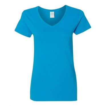 Gildan Heavy Cotton V-Neck T-Shirt for Women Semi-Fitted