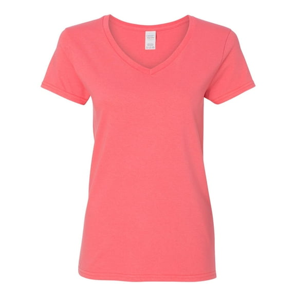 Gildan Heavy Cotton V-Neck T-Shirt for Women Semi-Fitted