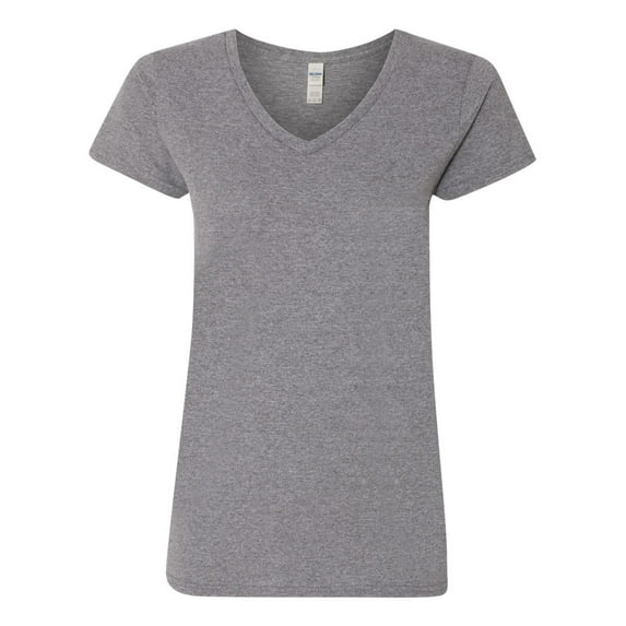 Gildan Heavy Cotton V-Neck T-Shirt for Women Semi-Fitted