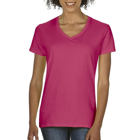 Gildan Heavy Cotton Women's Athleisure Classic Short Sleeve V-Neck T-Shirt