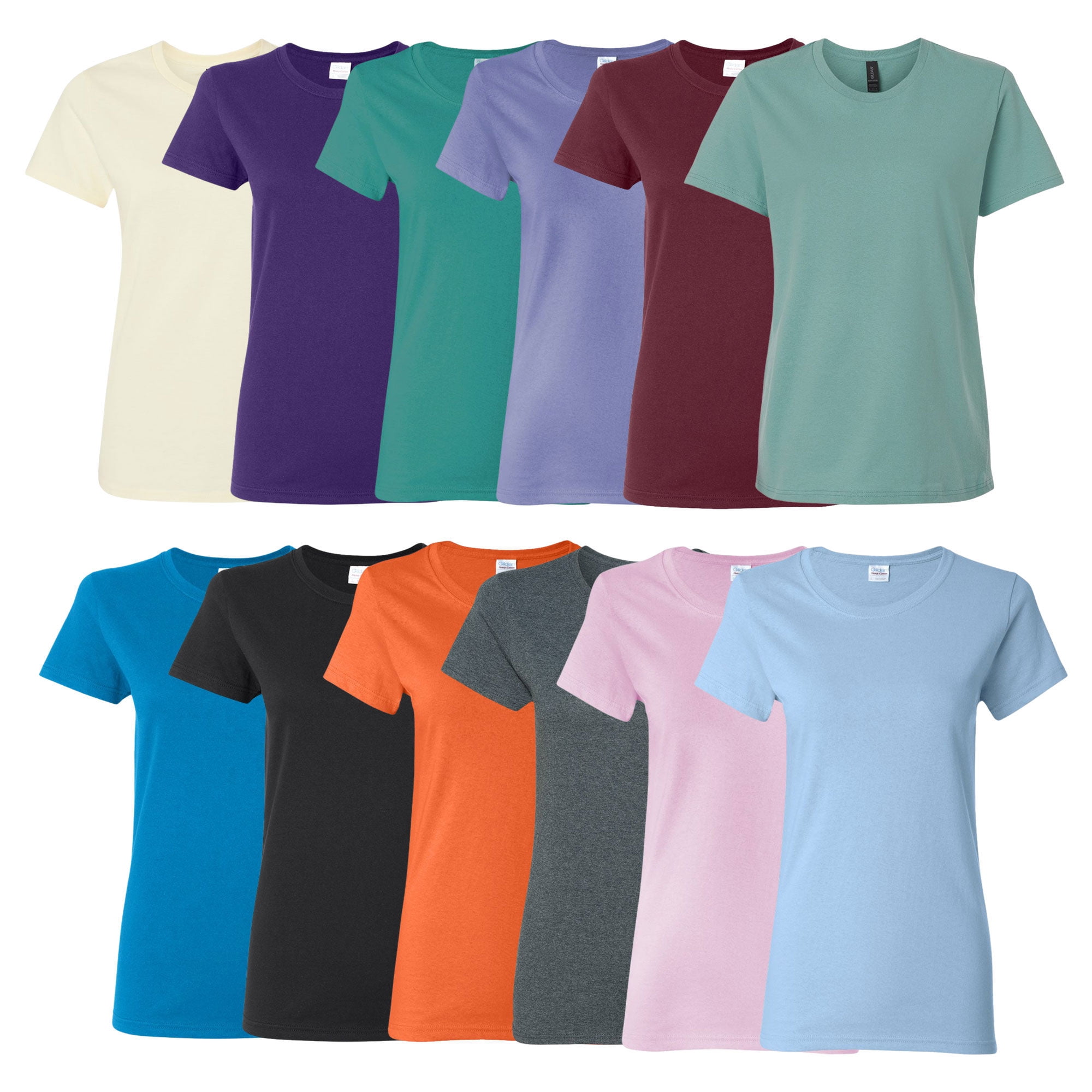 Solid Color Assorted Size Gildan - Heavy Cotton Women’s T-Shirt , 5.3 oz. 100% Cotton Bulk Tee ...