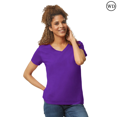 thumbnail image 1 of Gildan Heavy Cotton Women’s V-Neck T-Shirt, 100% Cotton, Soft & Durable, Semi-Fitted, Purple, M, 1 of 5