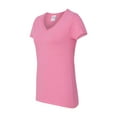 thumbnail image 1 of Gildan - Heavy Cotton Women’s V-Neck T-Shirt - 5V00L - Azalea - Size: 2XL, 1 of 3