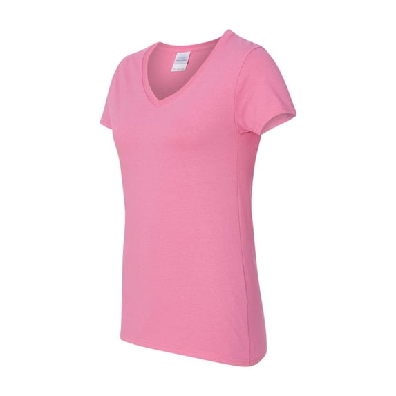 Gildan - Heavy Cotton Women’s V-Neck T-Shirt - 5V00L - Azalea - Size: L