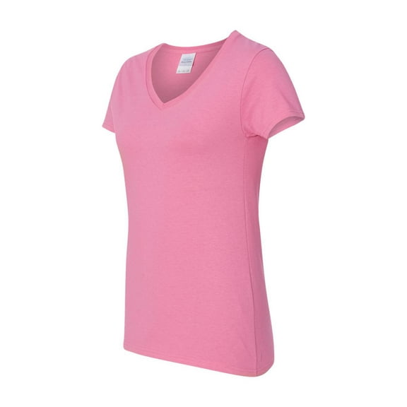 Gildan - Heavy Cotton Womenâ€™s V-Neck T-Shirt - 5V00L - Azalea - Size: XL