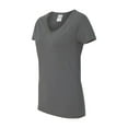 thumbnail image 1 of Gildan - Heavy Cotton Women’s V-Neck T-Shirt - 5V00L - Charcoal - Size: L, 1 of 3