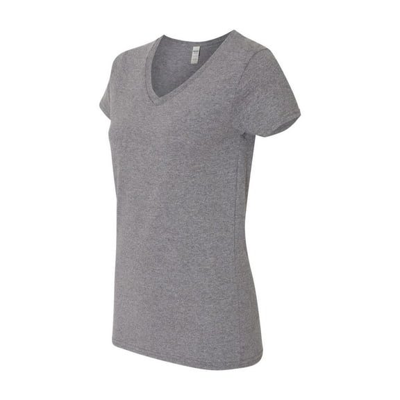 Gildan - Heavy Cotton Womenâ€™s V-Neck T-Shirt - 5V00L - Graphite Heather - Size: M