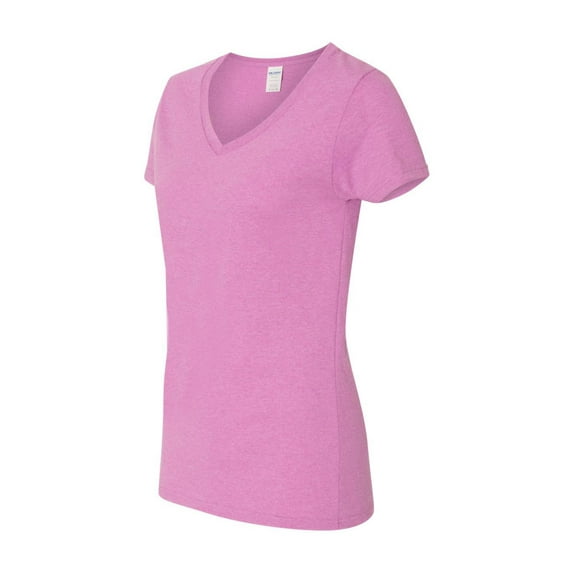 Gildan - Heavy Cotton Women’s V-Neck T-Shirt - 5V00L - Heather Radiant Orchid