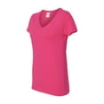 thumbnail image 1 of Gildan - Heavy Cotton Women’s V-Neck T-Shirt - 5V00L - Heliconia - Size: L, 1 of 3
