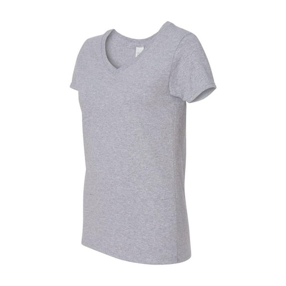 Gildan - Heavy Cotton Women’s V-Neck T-Shirt - 5V00L - Sport Grey - Size: L